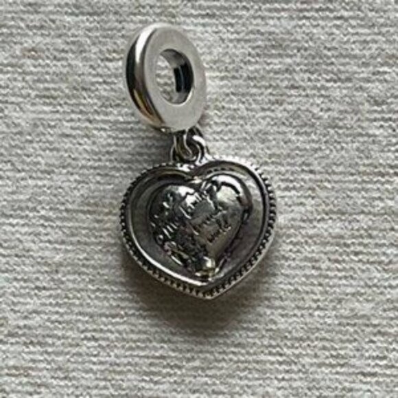 Authentic Pandora Family Spinning Heart Globe Dangle Charm - Picture 5 of 5
